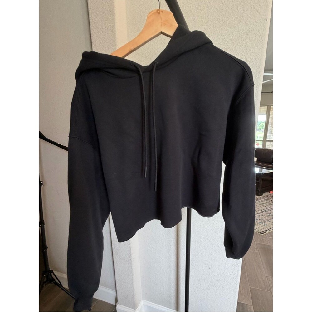 Fabletics Womens Black Cropped  Pullover Hoodie M